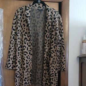 J. Crew Leopard Print Open Front Cardigan
